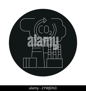 Co2 capture color line icon. Alternative energy source. Vector isolated element. Editable stroke. Stock Vector