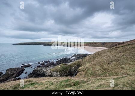 Porth Oer or whistling sands and surrounding area on the Lleyn Peninsula North Wales Stock Photo