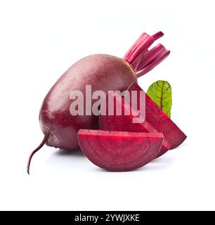 Beet root with slick beet on white background Stock Photo