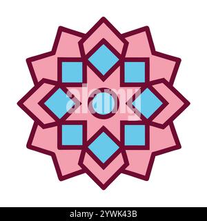 Beautiful Islamic Geometric Pattern - Elegant Arabic Star Design for Home Decor, Digital Art, and Print Stock Vector
