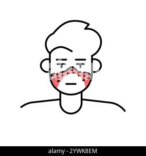 Systemic lupus erythematosus color line icon. Autoimmune diseases. Vector isolated element. Editable stroke. Stock Vector