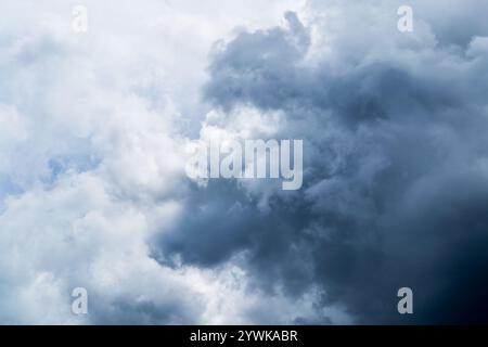 Dramatic storm cloudscape with strange cloud shapes Stock Photo