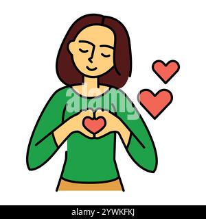 Maitri line icon. Vector isolated element. Editable stroke. Stock Vector