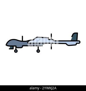IAI Eitan (Israel) line color icon. Heavy reconnaissance drone. Sign for web page, mobile app, button, logo. Vector isolated button. Editable stroke. Stock Vector