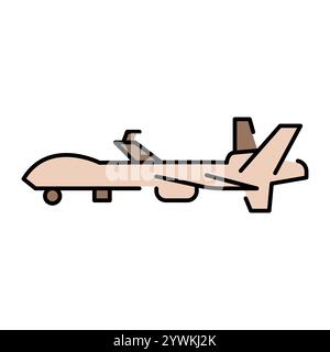MQ-9 Reaper (USA) line color icon. Attack UAV for reconnaissance and combat operations.Sign for web page, mobile app, button, logo. Vector isolated bu Stock Vector