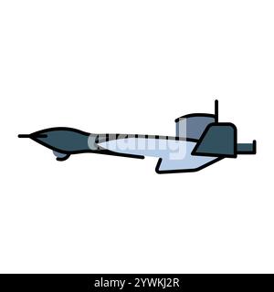 Harop (Israel) line color icon. Kamikaze drone" that attacks by self-destruction. Sign for web page, mobile app, button, logo. Vector isolated button. Stock Vector