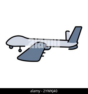 Elbit Hermes 900 (Israel) line color icon. Reconnaissance and attack drone of medium height.Sign for web page, mobile app, button, logo. Vector isolat Stock Vector