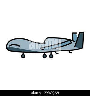 RQ-4 Global Hawk (USA) line color icon. Long-range strategic reconnaissance UAV.Sign for web page, mobile app, button, logo. Vector isolated button. E Stock Vector