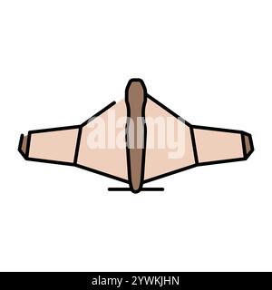 ZALA Aero KUB-BLA line color icon. Impact kamikaze drone. Sign for web page, mobile app, button, logo. Vector isolated button. Editable stroke. Stock Vector