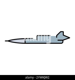 Tupolev Tu-141 "Stryzh" (Ukraine)  line color icon. Soviet reconnaissance drone. Sign for web page, mobile app, button, logo. Vector isolated button. Stock Vector