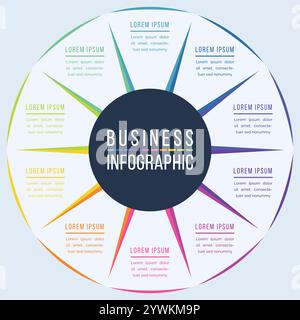 Infographic template business information 10 objects, steps, elements or options infographic design Stock Vector