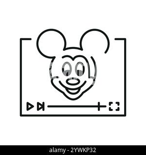 Animation genre line black icon. Sign for web page, mobile app, button, logo. Vector isolated button. Editable stroke. Stock Vector