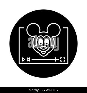 Animation genre line black icon. Sign for web page, mobile app, button, logo. Vector isolated button. Editable stroke. Stock Vector
