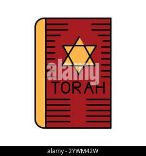 Torah color icon. Judaism religion.Sign for web page, mobile app, button, logo. Vector isolated button. Editable stroke. Stock Vector
