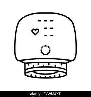 Automatic tonometer line black icon. Sign for web page, mobile app, button, logo. Vector isolated button. Editable stroke. Stock Vector