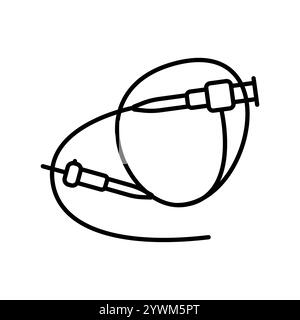 Endoscopy procedure line black icon. Sign for web page, mobile app, button, logo. Vector isolated button. Editable stroke. Stock Vector