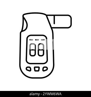 Spirometer line black icon. Sign for web page, mobile app, button, logo. Vector isolated button. Editable stroke. Stock Vector