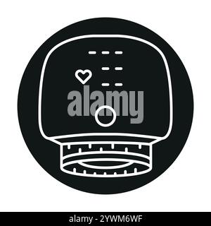 Automatic tonometer line black icon. Sign for web page, mobile app, button, logo. Vector isolated button. Editable stroke. Stock Vector
