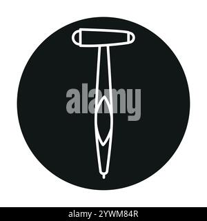 Neurological hammer line black icon. Sign for web page, mobile app, button, logo. Vector isolated button. Editable stroke. Stock Vector