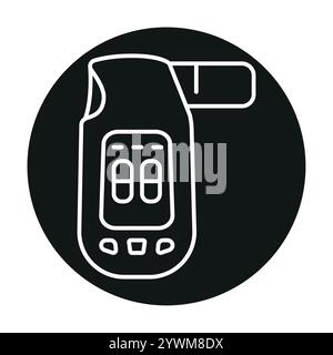 Spirometer line black icon. Sign for web page, mobile app, button, logo. Vector isolated button. Editable stroke. Stock Vector