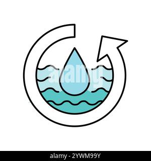 Water balance line color icon.  Sign for web page, mobile app, button, logo. Vector isolated button. Editable stroke. Stock Vector