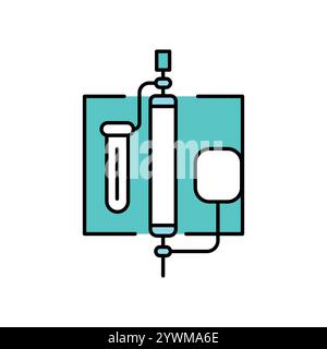 Water technologies line color icon.  Sign for web page, mobile app, button, logo. Vector isolated button. Editable stroke. Stock Vector