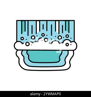 Waterfall line color icon.  Sign for web page, mobile app, button, logo. Vector isolated button. Editable stroke. Stock Vector