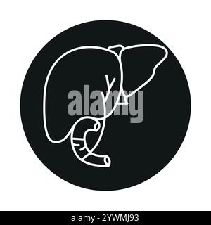 Cholecystectomy line black icon. Sign for web page, mobile app, button, logo. Vector isolated button. Editable stroke. Stock Vector