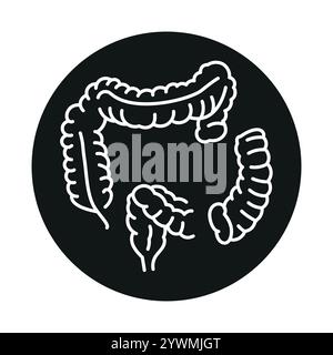 Colectomy line black icon. Sign for web page, mobile app, button, logo. Vector isolated button. Editable stroke. Stock Vector
