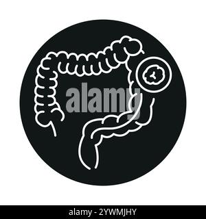 Colonotomy line black icon. Sign for web page, mobile app, button, logo. Vector isolated button. Editable stroke. Stock Vector