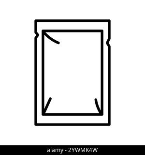 Clear Sachet For Food line icon. Vector isolated element. Editable stroke. Stock Vector