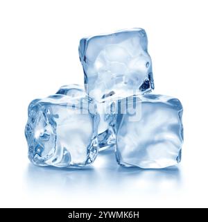 Ice cubes on white background Stock Photo