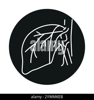 Hepatectomy line black icon. Sign for web page, mobile app, button, logo. Vector isolated button. Editable stroke. Stock Vector