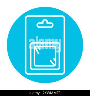 Blister pack line icon. Vector isolated element. Editable stroke. Stock Vector