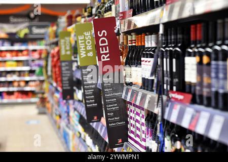 Wine on sale in a Supermarket UK Stock Photo