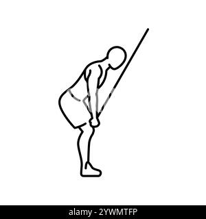 Lat Pulldown line icon. Vector isolated element. Editable stroke. Stock Vector