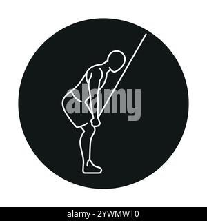 Lat Pulldown line icon. Vector isolated element. Editable stroke. Stock Vector