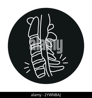 Facet syndrome color line icon. Diseases of the spine. Vertebrology. Vector isolated element. Editable stroke. Stock Vector