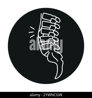 Osteomyelitis color line icon. Diseases of the spine. Vertebrology. Vector isolated element. Editable stroke. Stock Vector