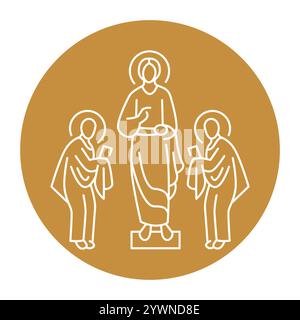 the Feast of the Transfiguration black line icon. Christian holiday ...