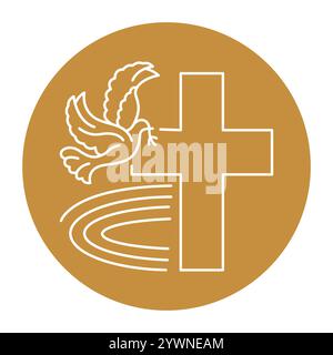 Willow Sunday black line icon. Christian holiday concept. Editable stroke Stock Vector
