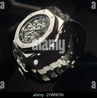 New York, New York, USA. 10th Dec, 2024. Jay-Z Audemars Piguet Royal Oak Offshore Watch, 2005, seen on display at the Ice Cold: An Exhibition of Hip Hop Jewelry held at the American Museum of Natural History. (Credit Image: © Nancy Kaszerman/ZUMA Press Wire) EDITORIAL USAGE ONLY! Not for Commercial USAGE! Stock Photo