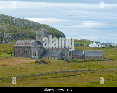 Iona Abbey and Nunnery. A Benedictine abbey, established 563 AD on the site of the monastery founded by St Columba. Stock Photo