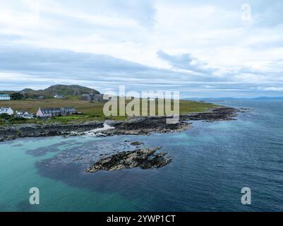 Iona Abbey and Nunnery. A Benedictine abbey, established 563 AD on the site of the monastery founded by St Columba. Stock Photo