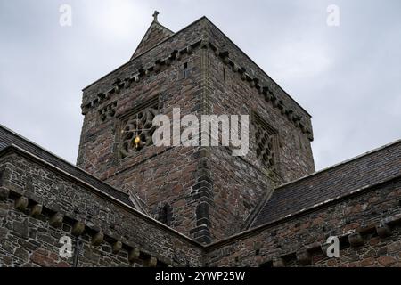 Iona Abbey and Nunnery. A Benedictine abbey, established 563 AD on the site of the monastery founded by St Columba. Stock Photo