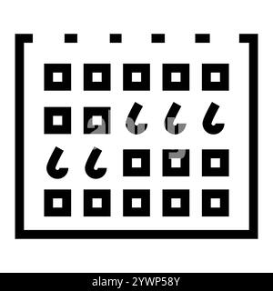 Menstrual calendar line black icon. Vector isolated button. Editable stroke. Stock Vector
