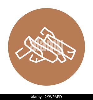 Pile firewood line black icon. Sign for web page, mobile app, button, logo. Vector isolated button. Editable stroke. Stock Vector