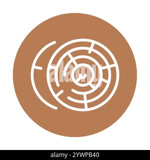Round wood line black icon. Sign for web page, mobile app, button, logo. Vector isolated button. Editable stroke. Stock Vector