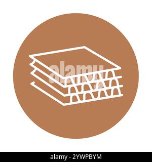 Stack Of corrugated boards line black icon. Sign for web page, mobile app, button, logo. Vector isolated button. Editable stroke. Stock Vector