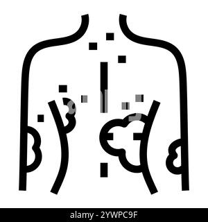Psoriasis line black icon. Vector isolated button. Editable stroke. Stock Vector